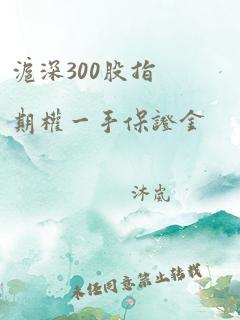 沪深300股指期权一手保证金