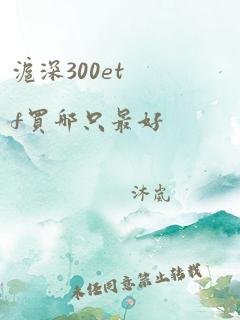 沪深300etf买哪只最好