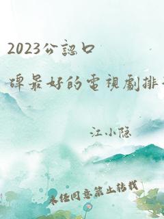 2023公认口碑最好的电视剧排行榜