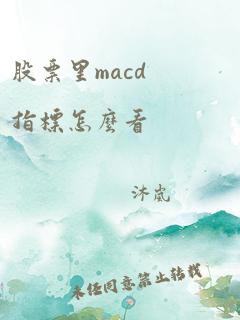 股票里macd指标怎么看