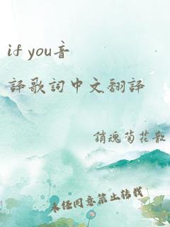 if you音译歌词中文翻译