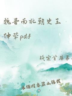 魏晋南北朝史王仲荦pdf