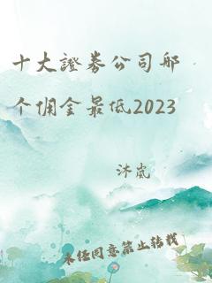 十大证券公司哪个佣金最低2023