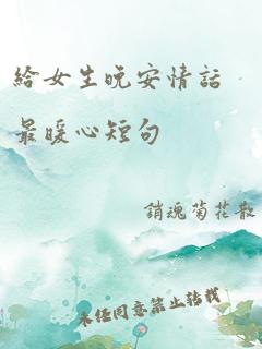 给女生晚安情话最暖心短句