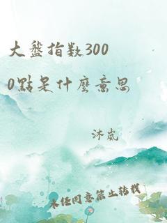 大盘指数3000点是什么意思