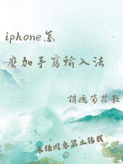 iphone怎么加手写输入法