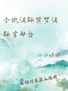 全职法师禁咒法师有哪些