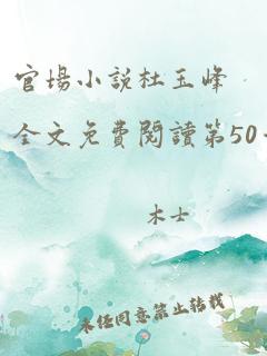 官场小说杜玉峰全文免费阅读第50章