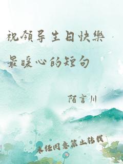 祝领导生日快乐最暖心的短句