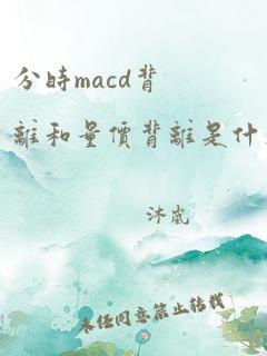 分时macd背离和量价背离是什么意思