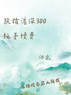 股指沪深300纯手续费