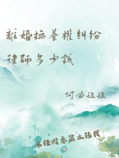 离婚抚养权纠纷律师多少钱