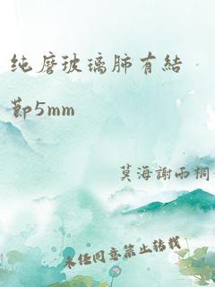 纯磨玻璃肺有结节5mm