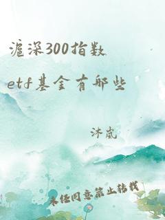 沪深300指数etf基金有哪些