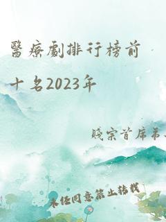 医疗剧排行榜前十名2023年