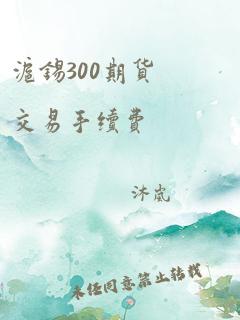 沪锡300期货交易手续费