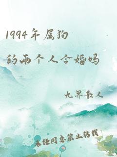 1994年属狗的两个人合婚吗