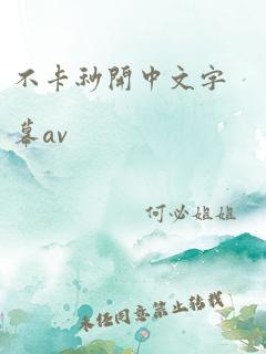 不卡秒开中文字幕av