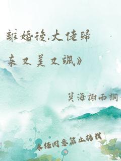 离婚后,大佬归来又美又飒》