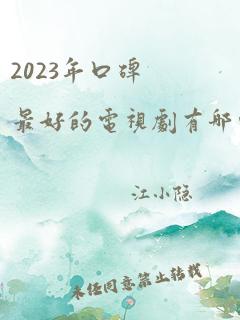 2023年口碑最好的电视剧有哪些