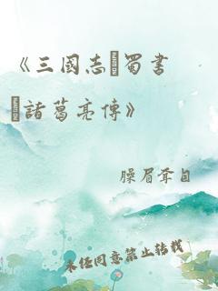 《三国志·蜀书·诸葛亮传》