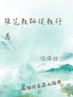 规范教师从教行为