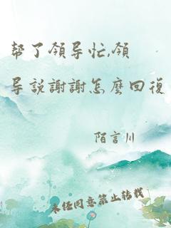 帮了领导忙,领导说谢谢怎么回复