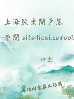 上海股票开户怎么开 site:licai.cofool.com