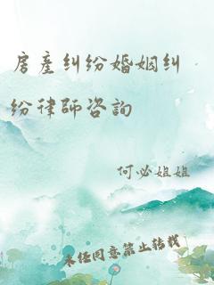 房产纠纷婚姻纠纷律师咨询