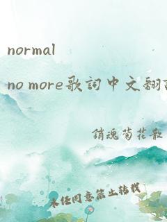 normal no more歌词中文翻译