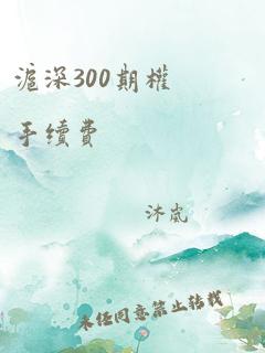 沪深300期权手续费