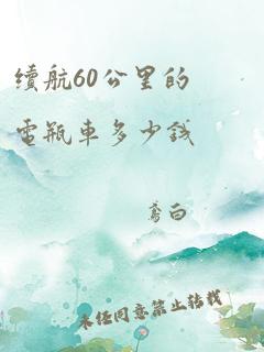 续航60公里的电瓶车多少钱