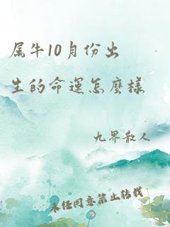 属牛10月份出生的命运怎么样