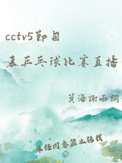 cctv5节目表乒乓球比赛直播