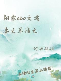 翔霖abo文追妻火葬场文