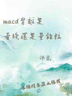 macd背离是看线还是量能柱