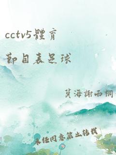 cctv5体育节目表足球